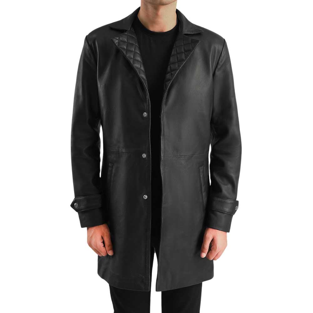 Leather Coat - Black