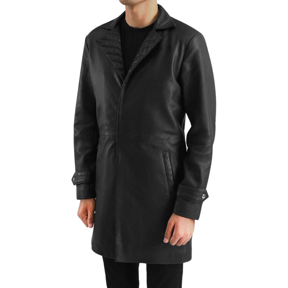 Leather Coat - Black