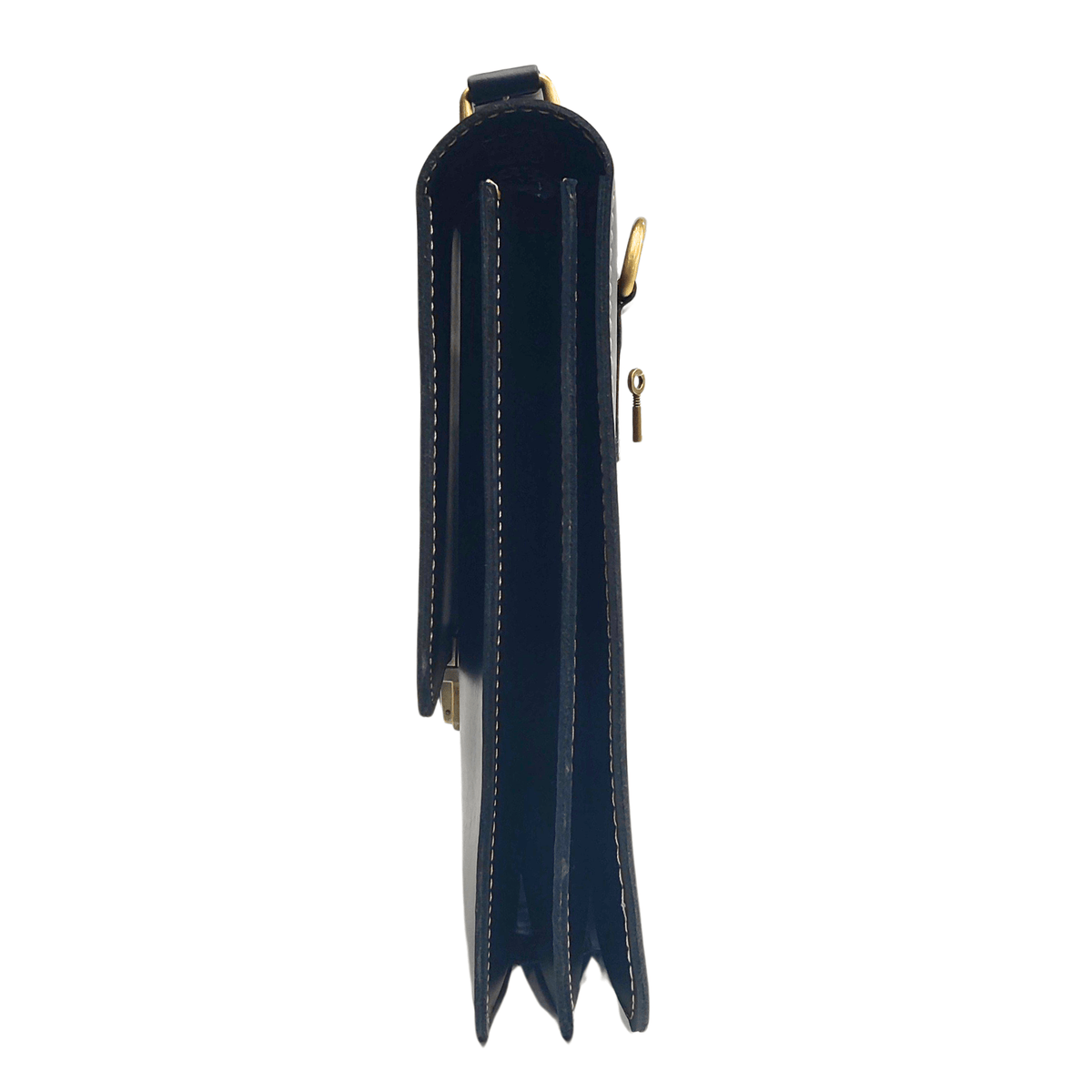 Leather Messenger Bag - Black