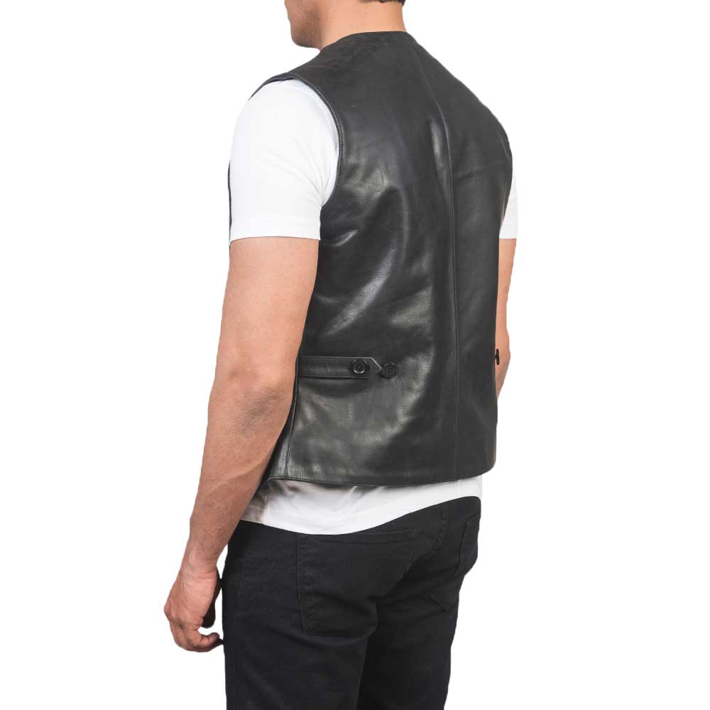 Leather Vest - Black