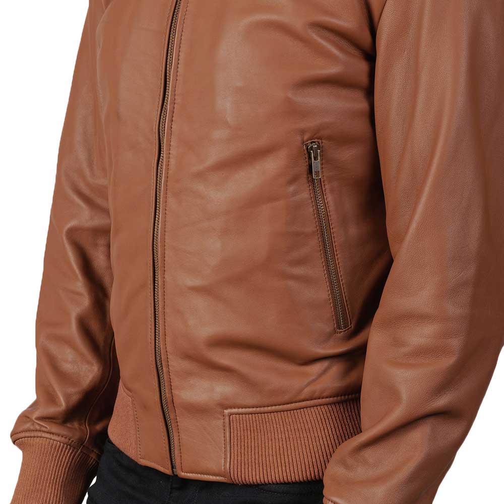 Suede Bomber Jacket - Brown