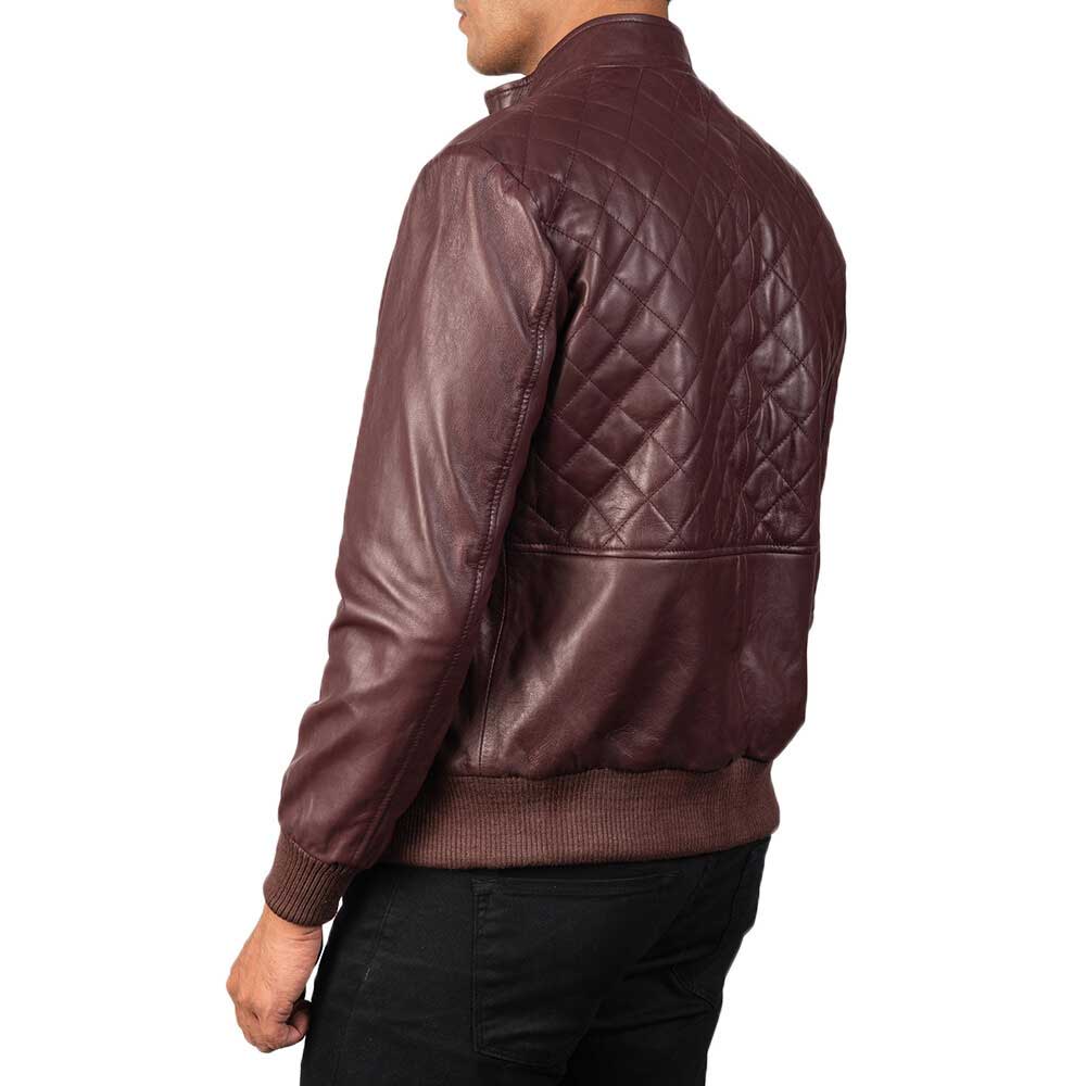 Bomber Leather Jacket - brown
