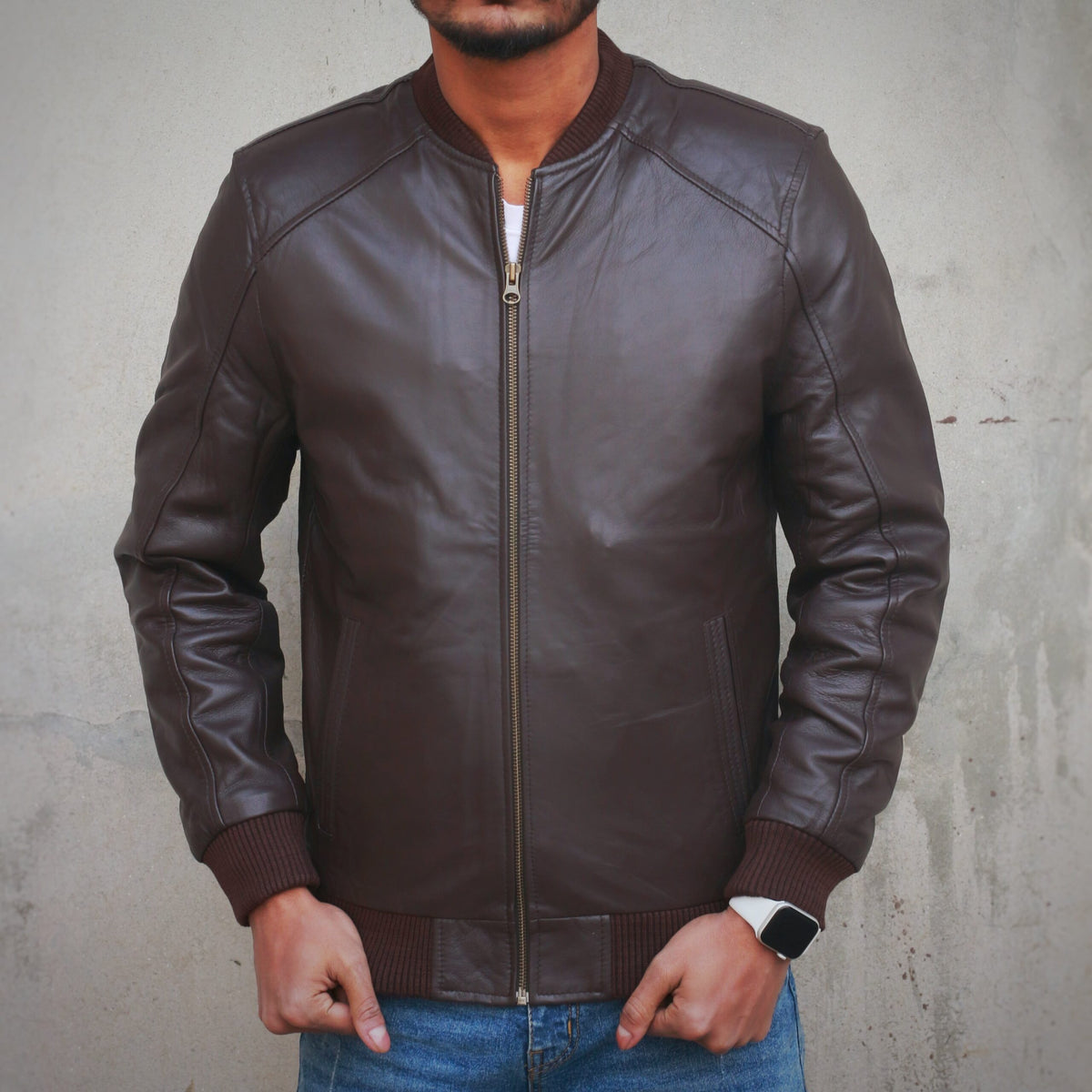 Vintage Leather Bomber Jackets - chocolate