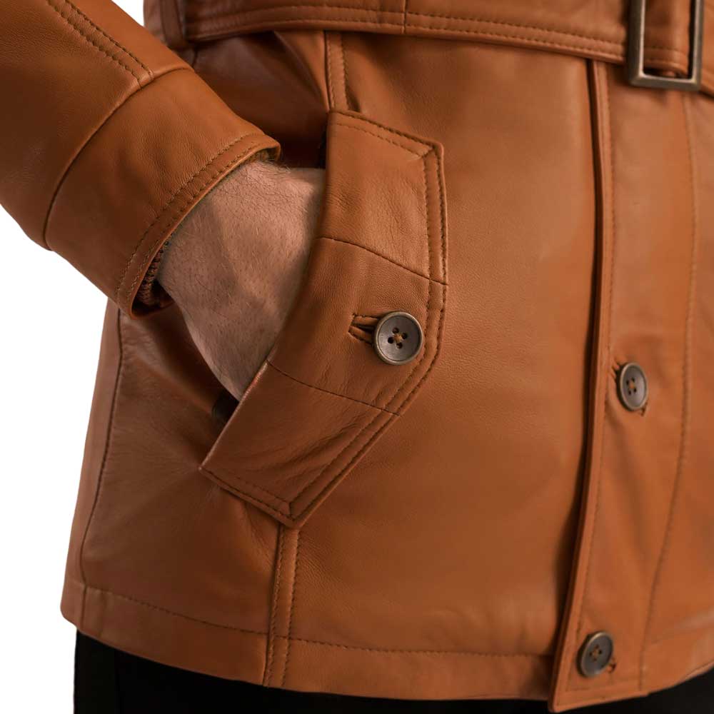 Fur Brown Leather Jacket