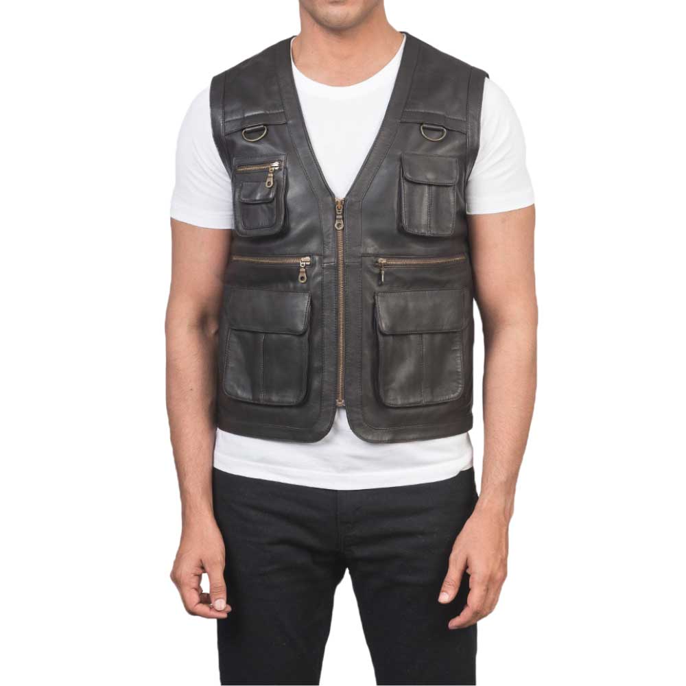 Brown Leather Vest