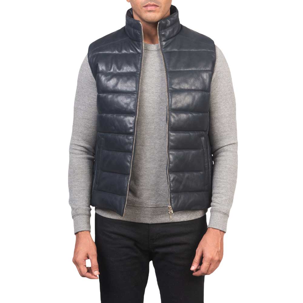 Leather Puffer Vest