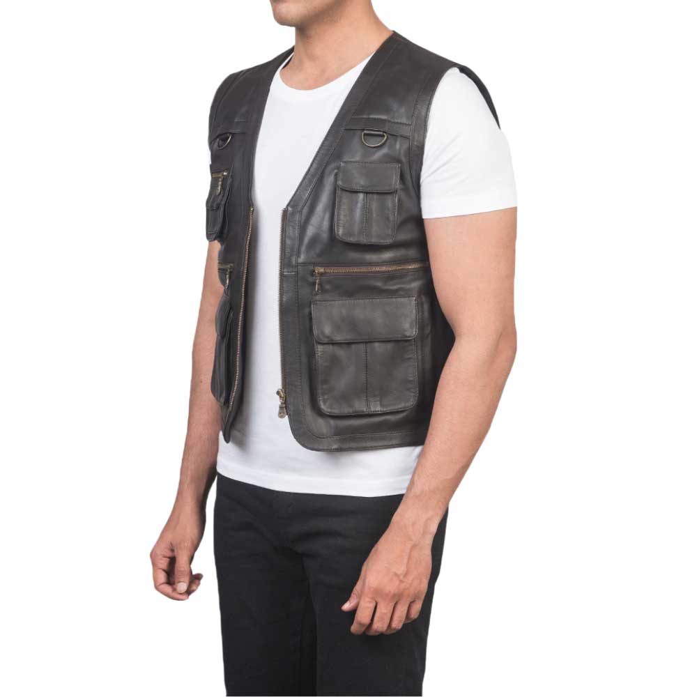 Brown Leather Vest