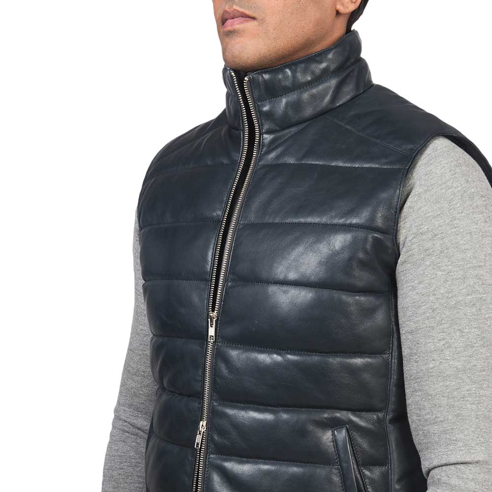 Leather Puffer Vest