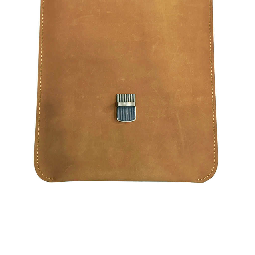 Leather Messenger Bag - camel