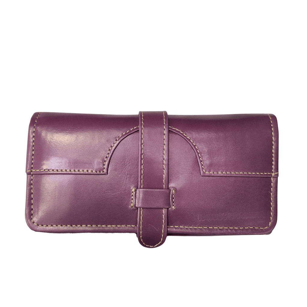 Leather Clutch - purple