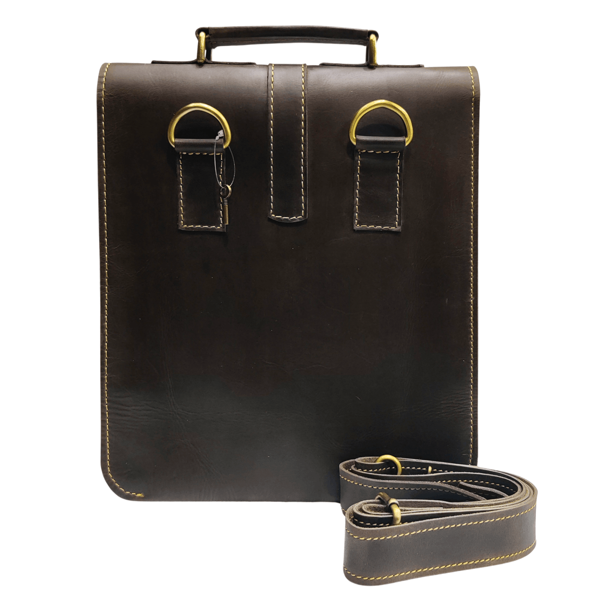 Leather Messenger Bag - Chocolate
