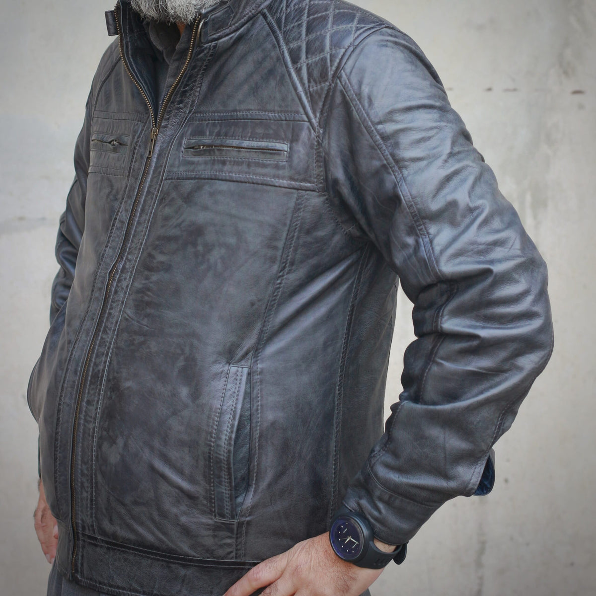 Diamond Cut Canvas jacket - Gray or Grey