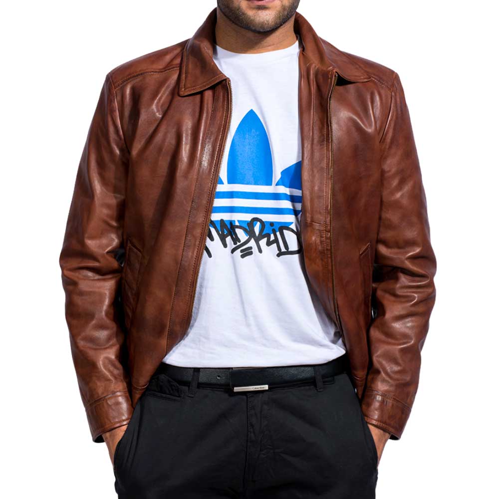 Black Leather Jacket - Brown