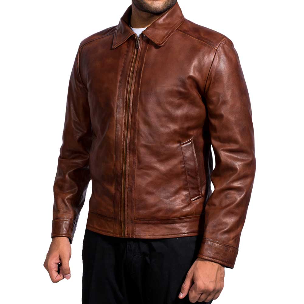 Black Leather Jacket - Brown