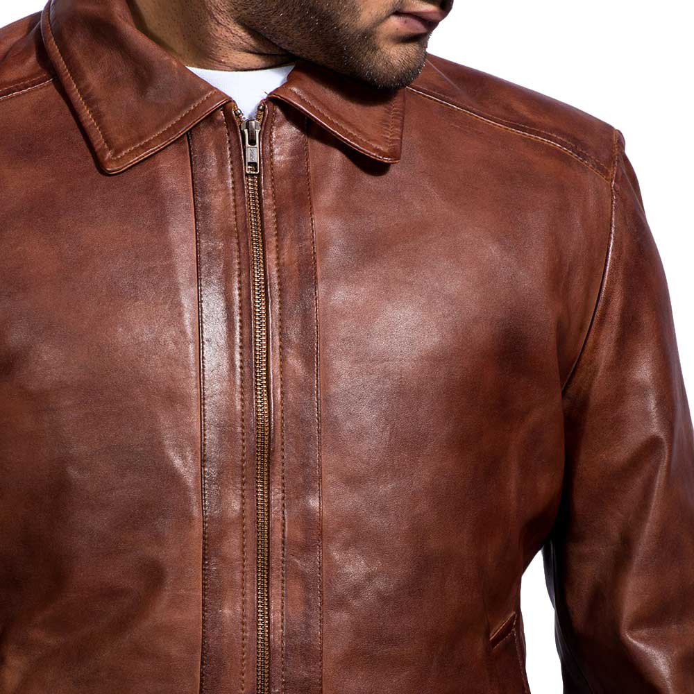 Black Leather Jacket - brown