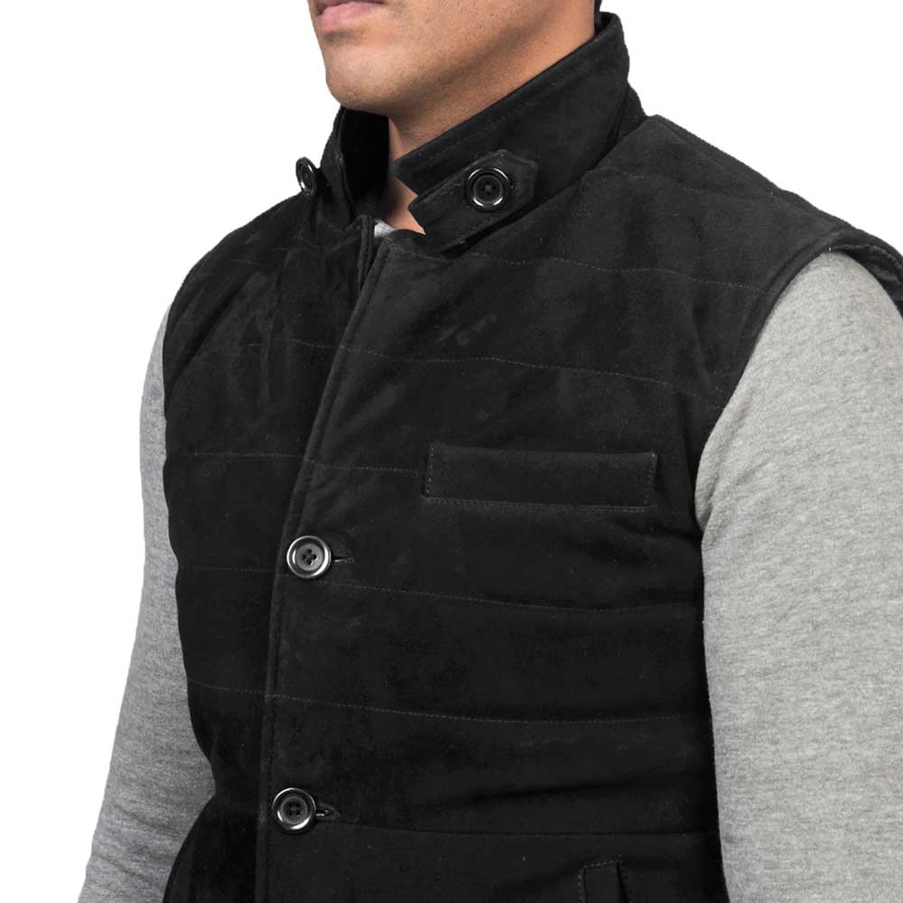 Mens Western Vest - Black
