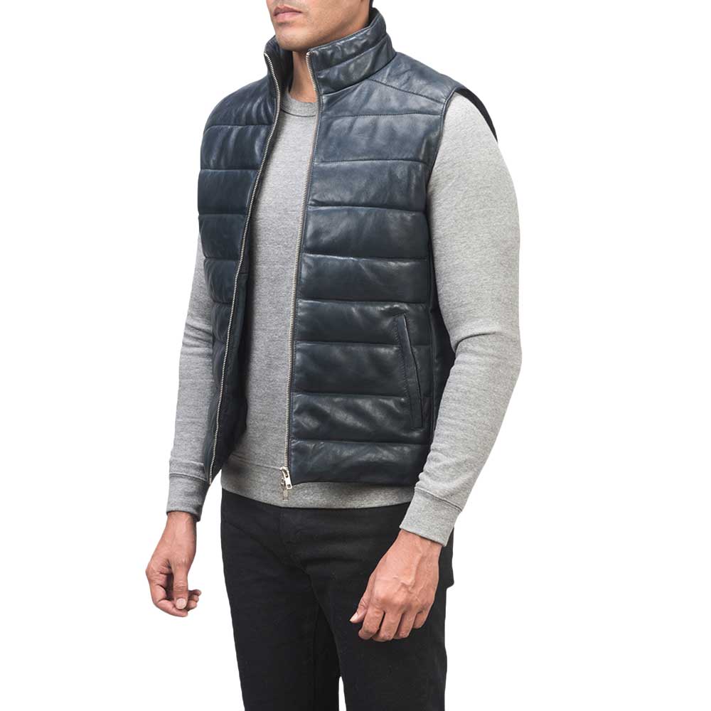Leather Puffer Vest