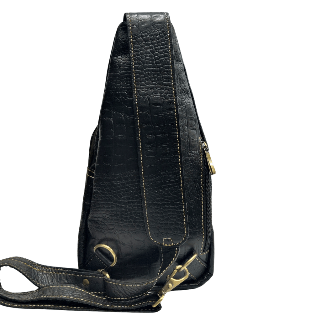 Leather Sling Bag - Black (Style 2)