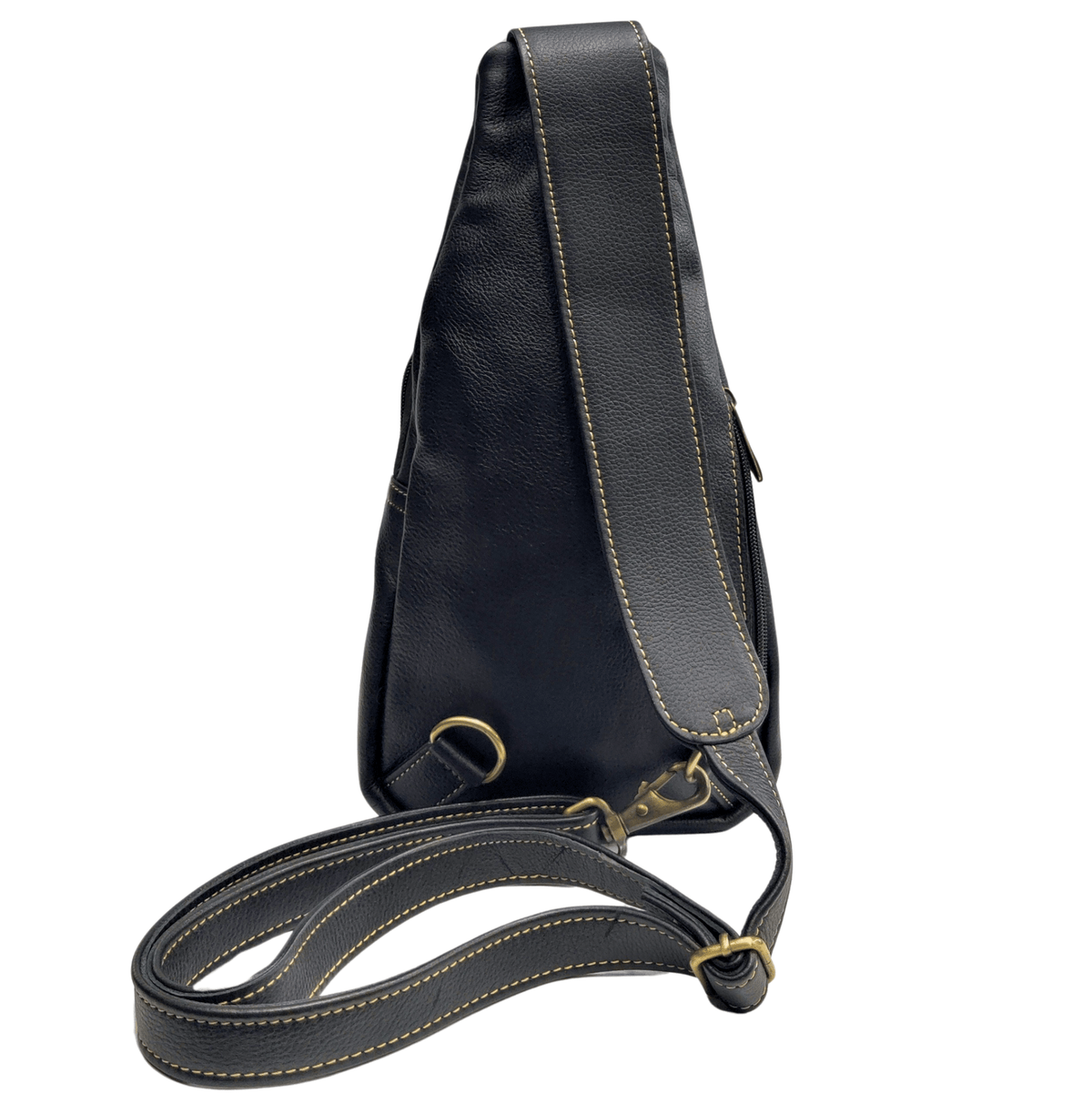 Leather Sling Bag - Black