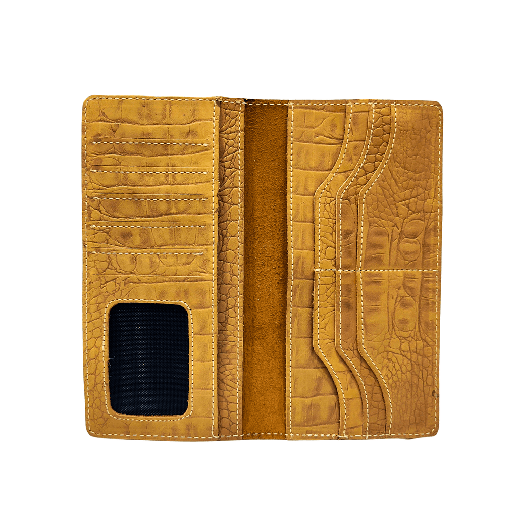Long Leather Wallet - sand-brown