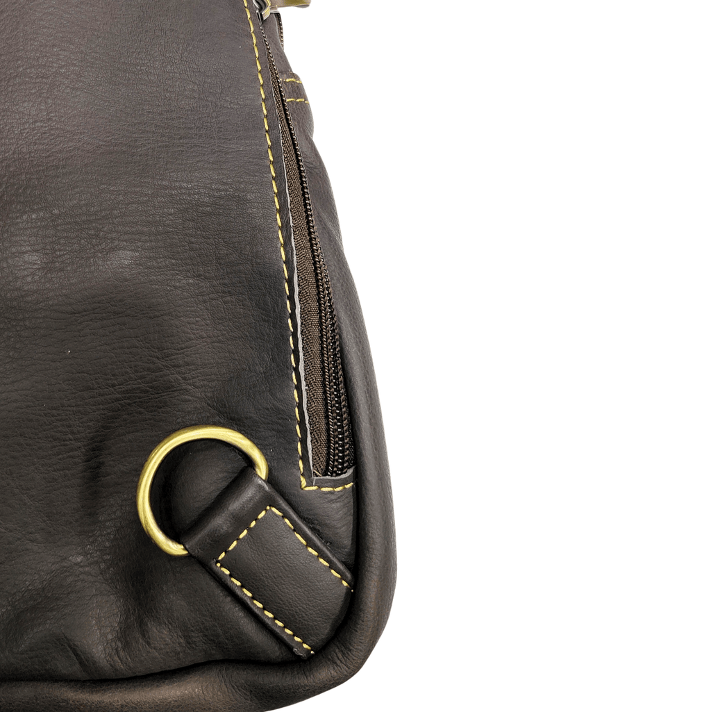 Leather Sling Bag - Chocolate