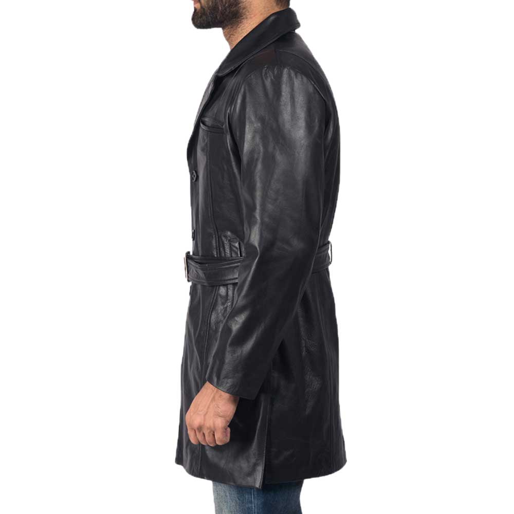 Jordan Black Leather Coat