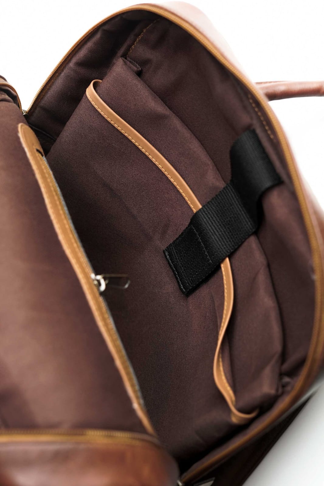 Brown Leather Backpack - brown