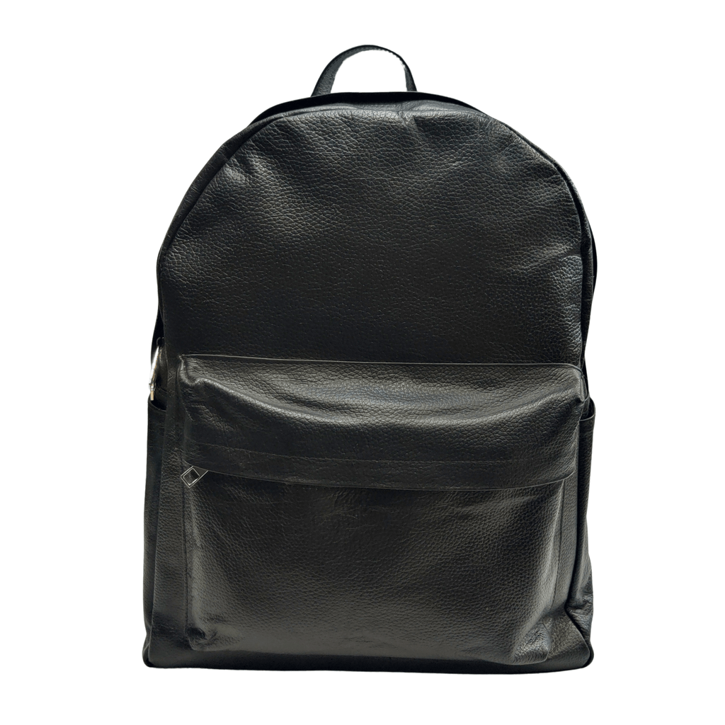 Mens Leather Backpack - black
