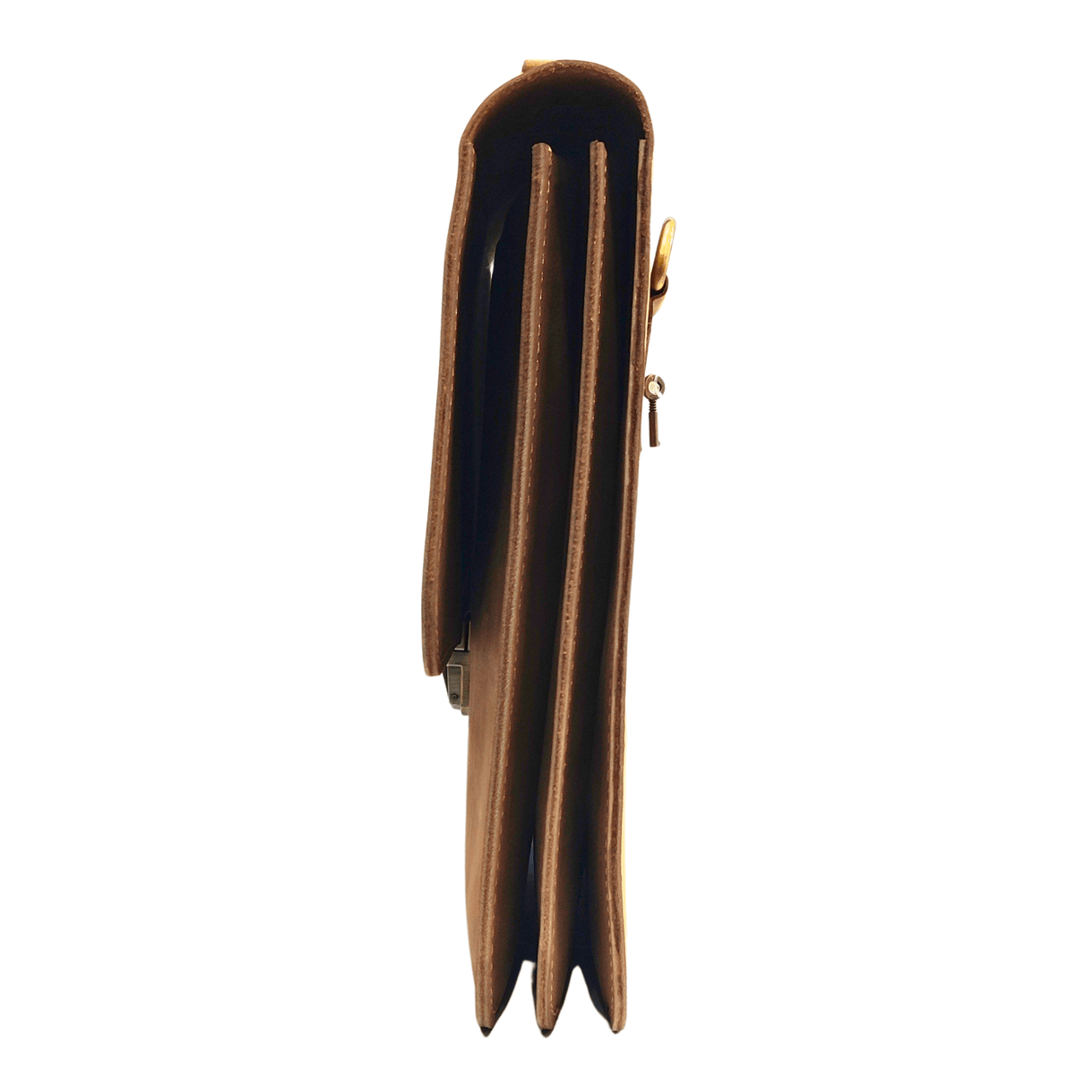Leather Messenger Bag - camel