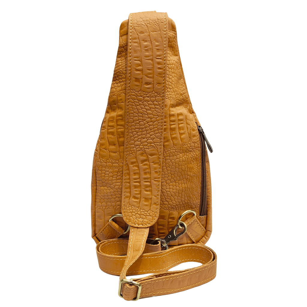 Leather Sling Bag - camel