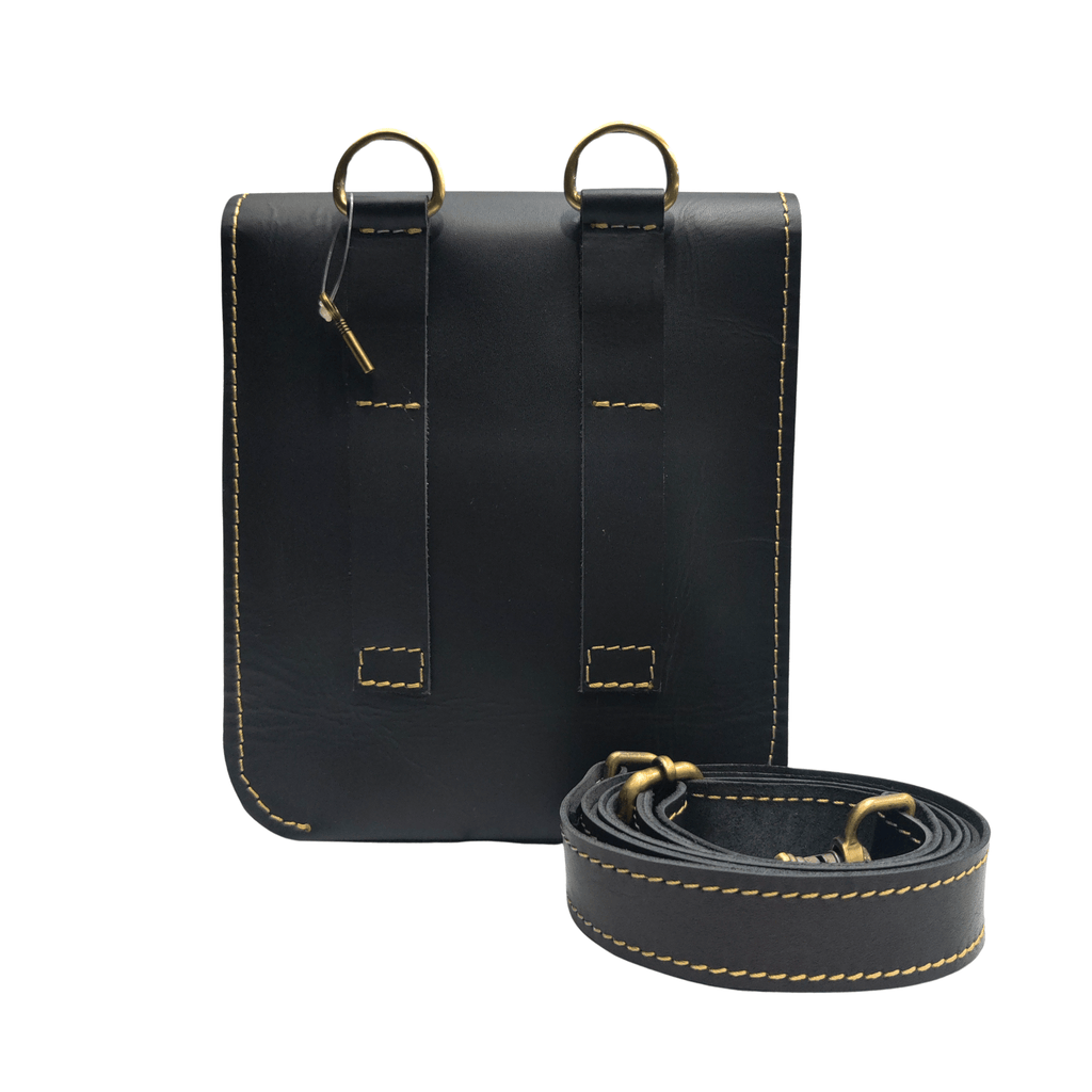 Leather Cross Body Bag - Black