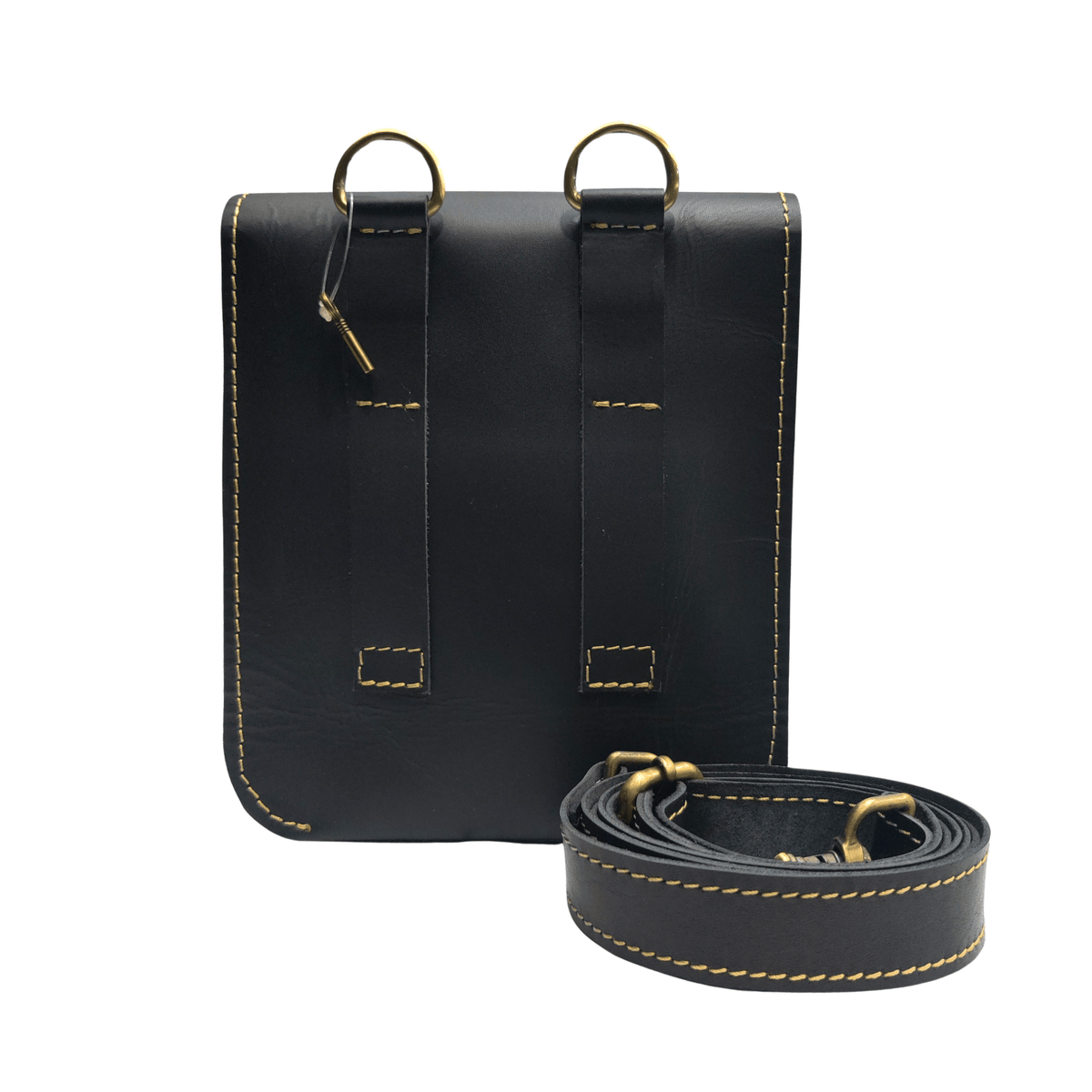 Leather Cross Body Bag - Black