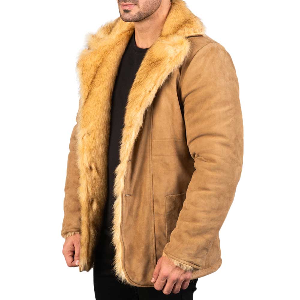 Leather Coat with Fur