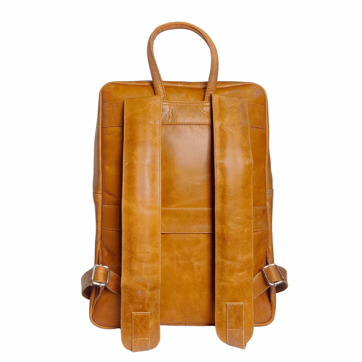 Brown Leather Backpack - TAN