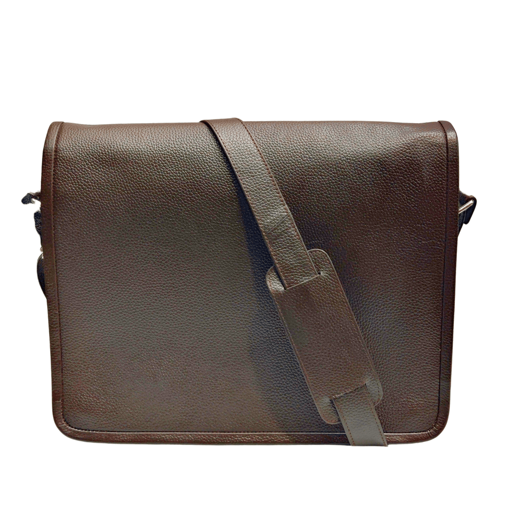 Leather Laptop Bag - chocolate