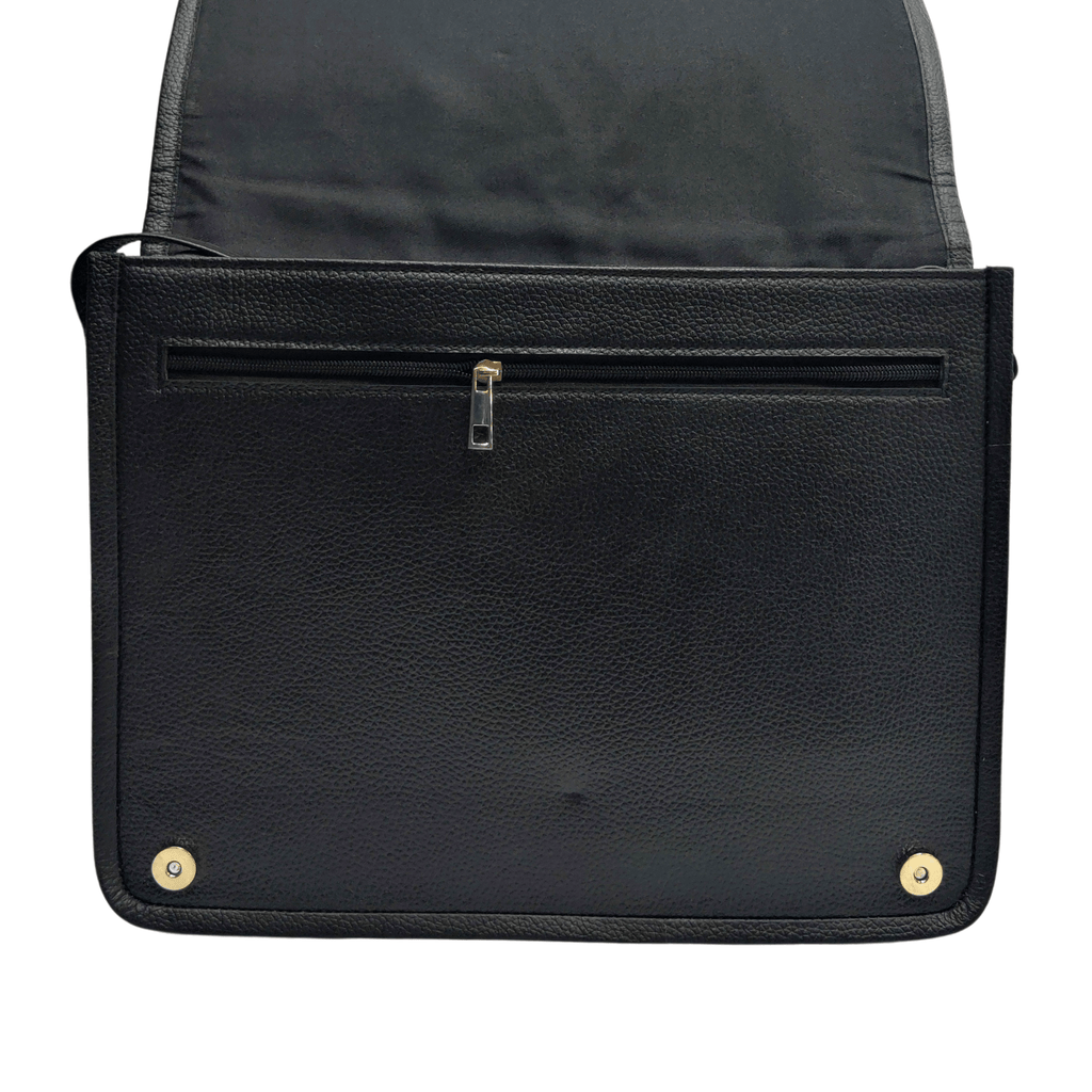 Leather Laptop Bag - Black