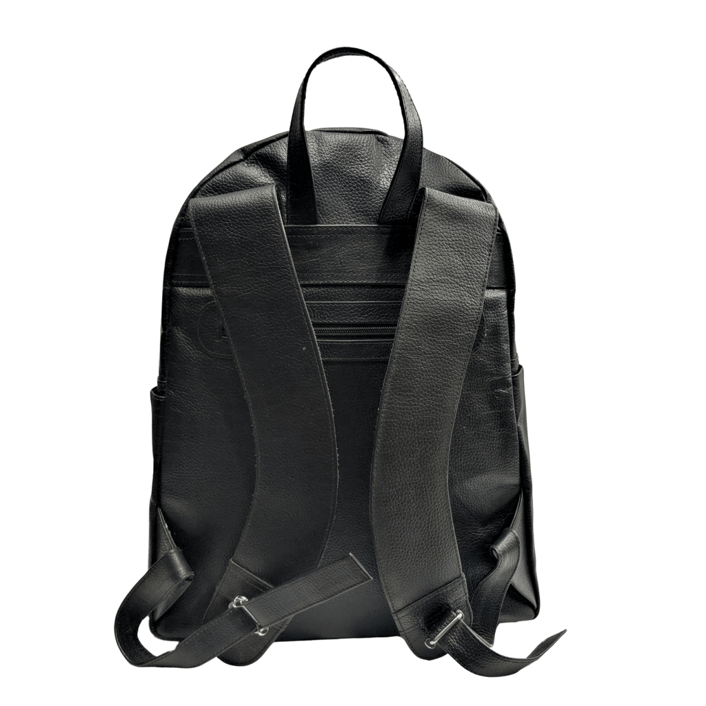 Mens Leather Backpack - Black