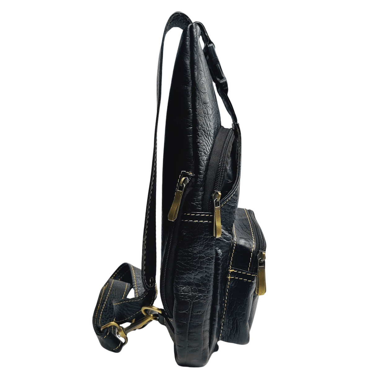 Leather Sling Bag - Black (Style 2)