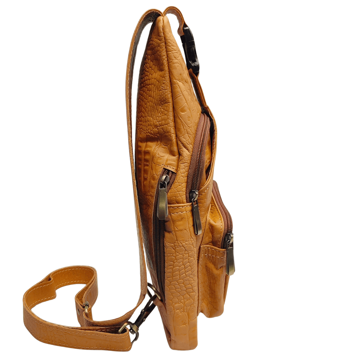 Leather Sling Bag - camel