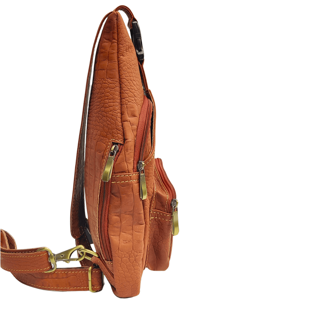 Leather Sling Bag - sand-brown
