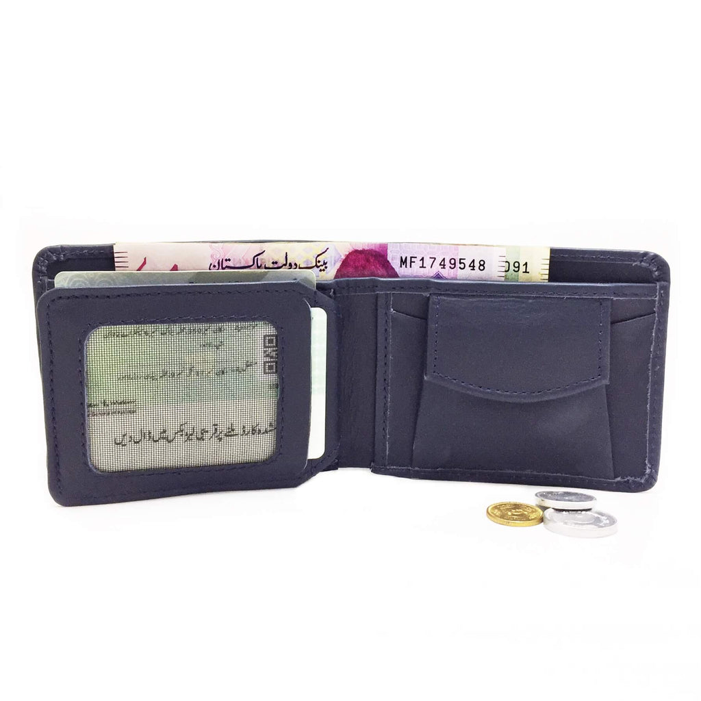 leather wallet for men - dark-blue