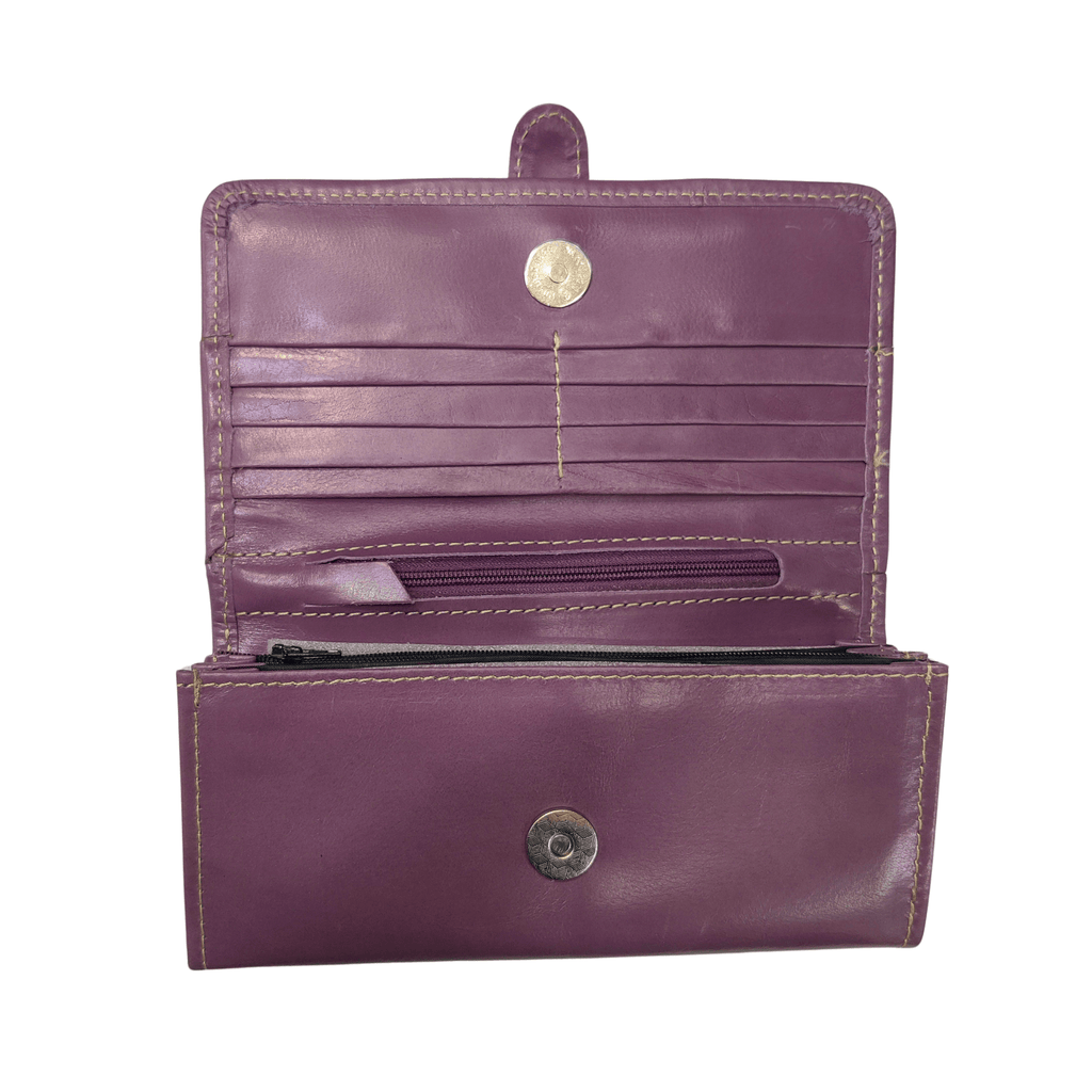 Leather Clutch - Purple