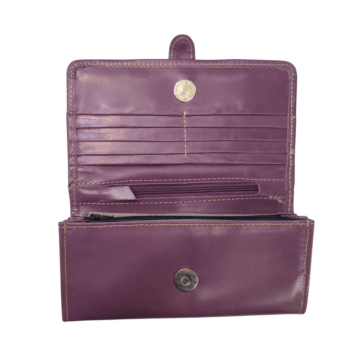 Leather Clutch - Purple