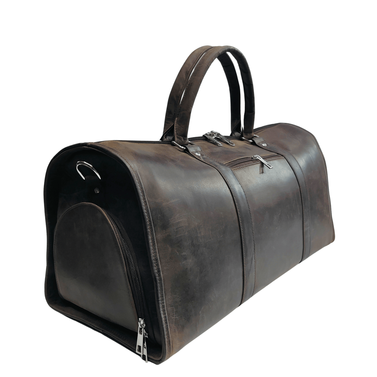 Weekender Bag with Shoe Compartment - Chocolate