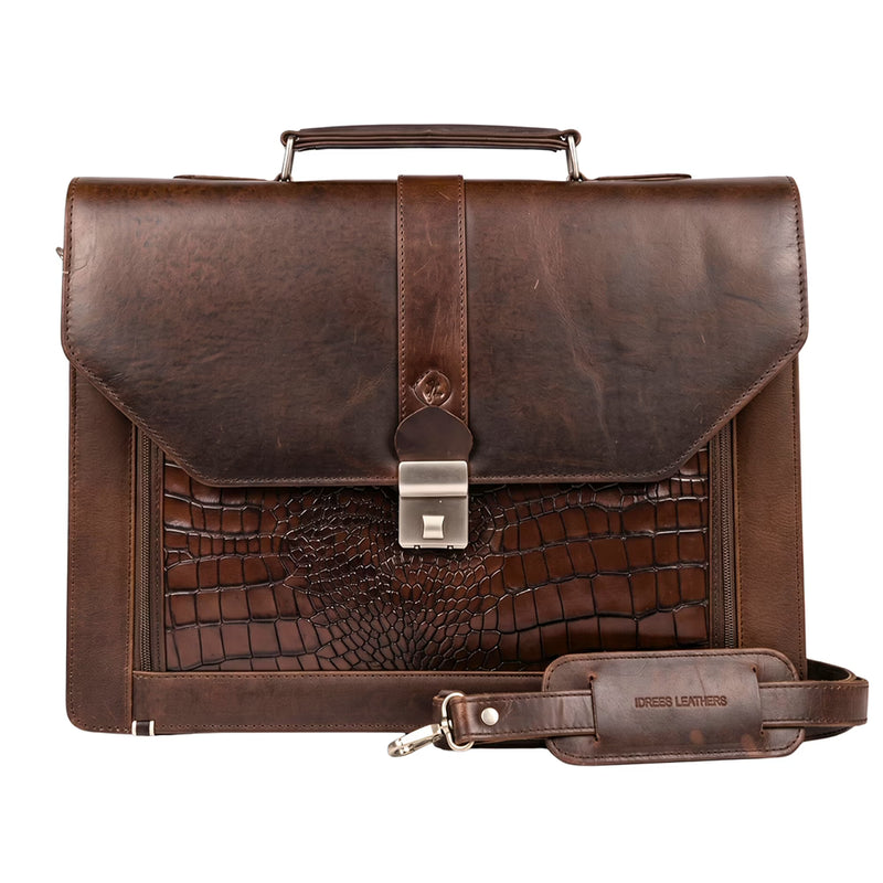 Royal Croco-Front Laptop Bag