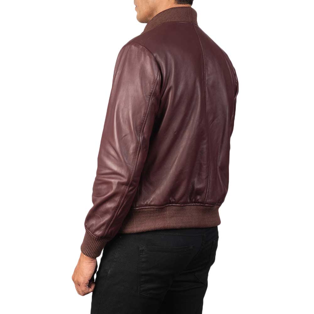 Suede Bomber Jacket - Maroon