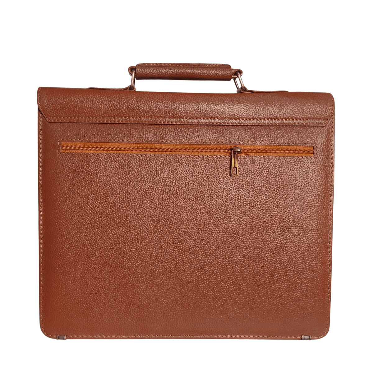 Leather Laptop Briefcase - brown