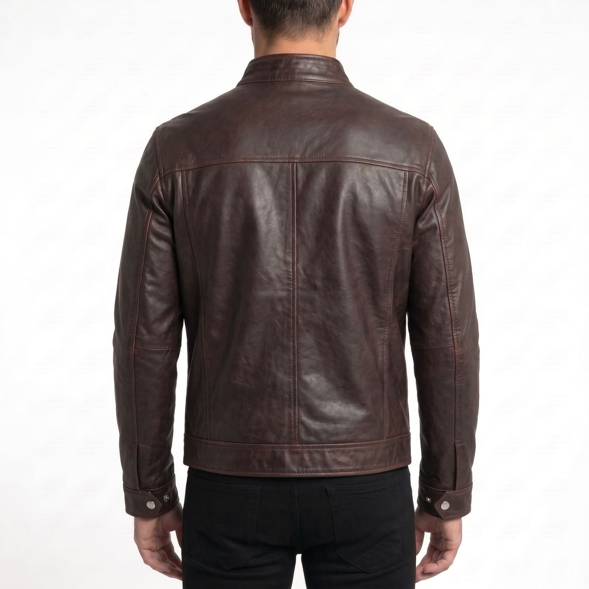 Brown Cafe Racer Leather Jacket