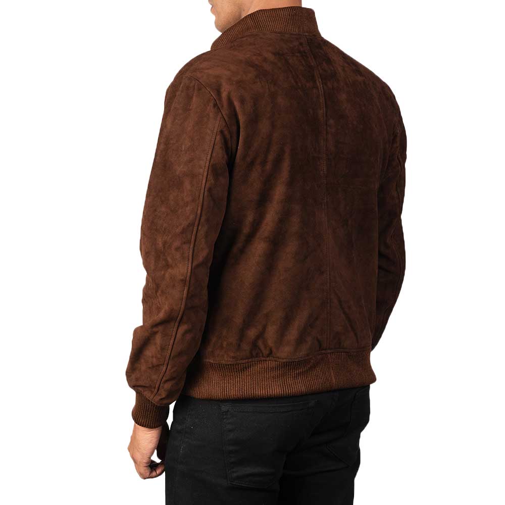 Suede Bomber Jacket - Brown Suede