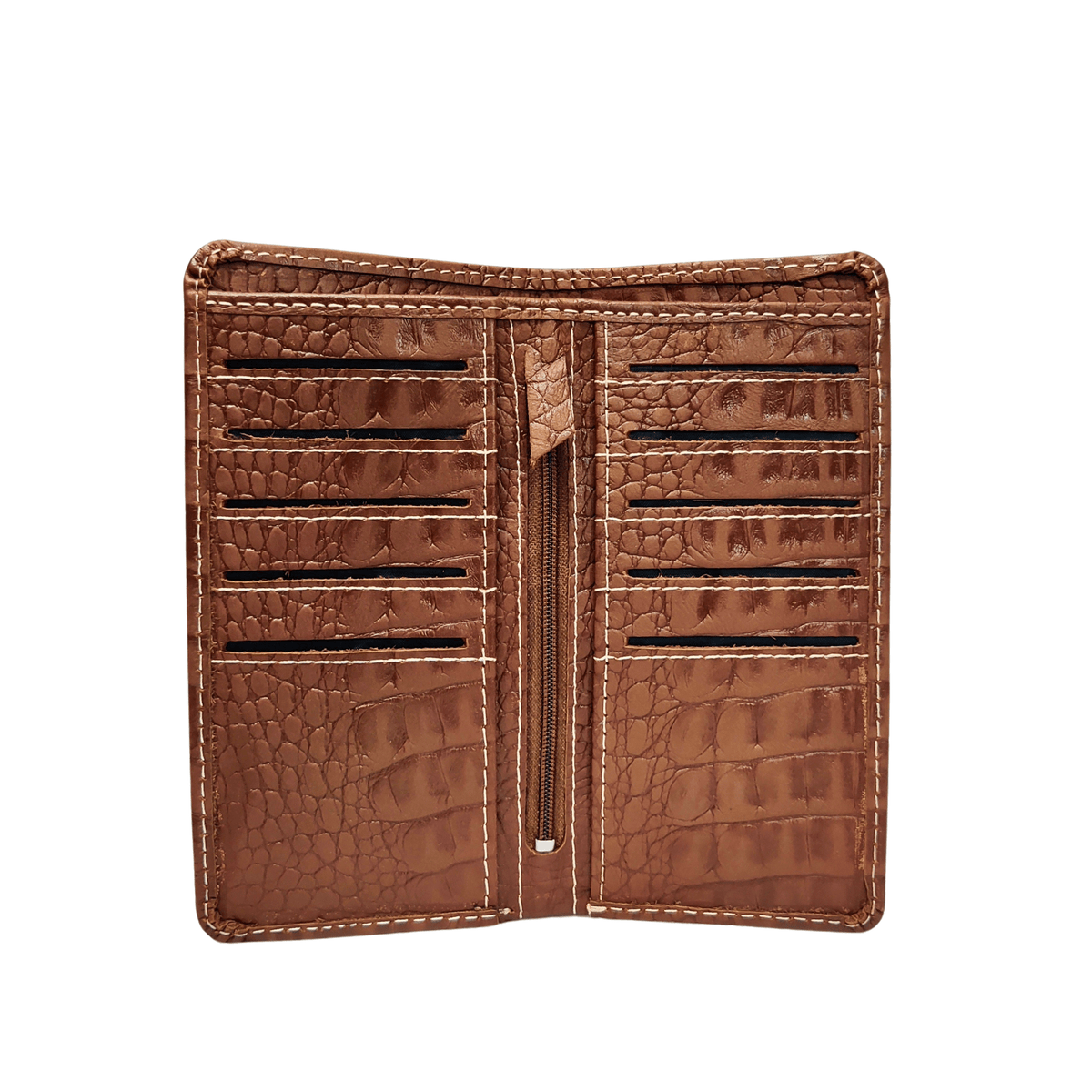 Leather Long Wallet - brown